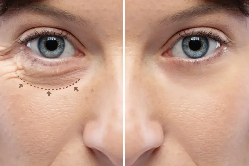Blepharoplasty surgery risks and benefits graphic
